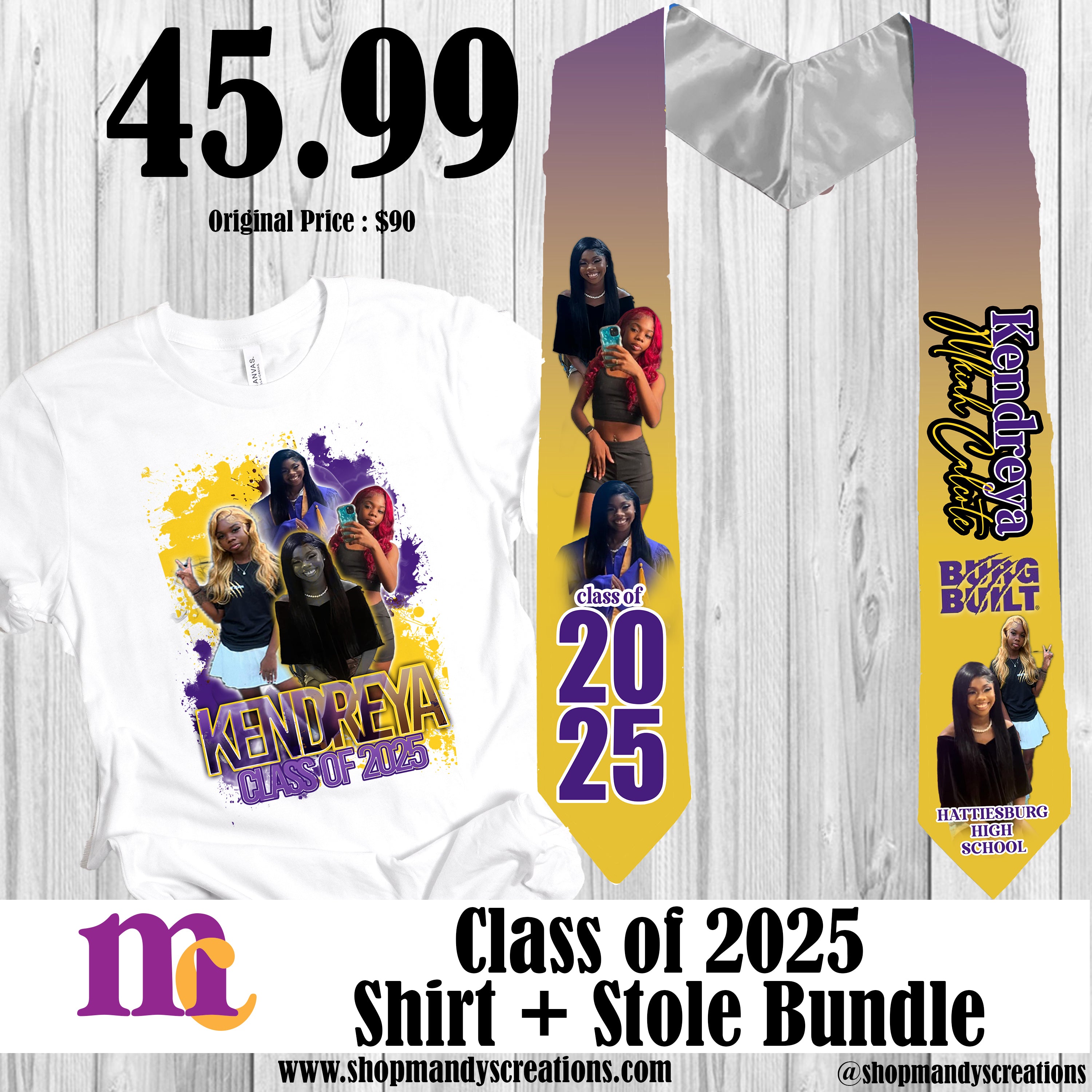 Class of 2025 Shirt + Stole Bundle